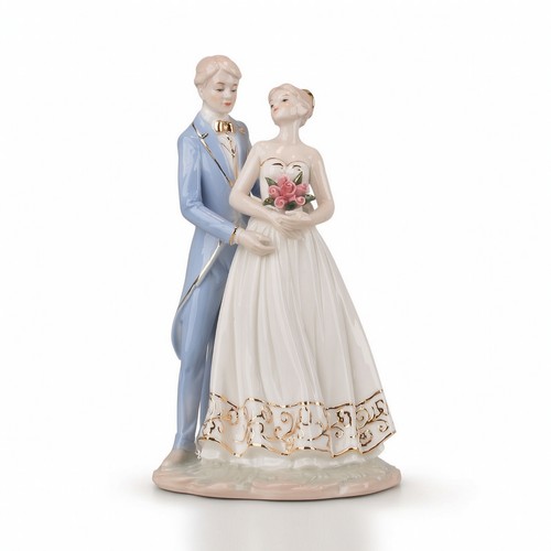 Statuina ceramica con sposi - statuina,