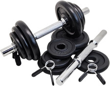 Set Manubri + Dischi Ghisa Ø25 Mm [11,21,35 Kg] | Pesi Regolabili Con Chiusure V