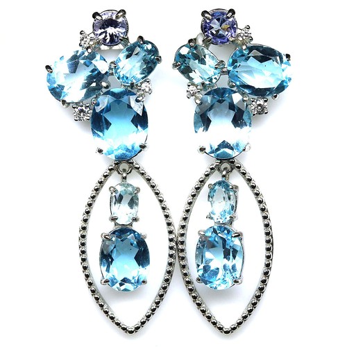 Orecchini con topazio sky blue - orecchini,
