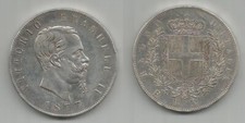 VITTORIO EMANUELE II - 5 Lire 1877 R