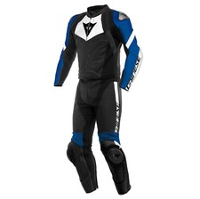 Dainese Avro 4 2 Pezzi Tuta In Pelle Da Moto (Nero/Bianco/Blu) Taglia: 52