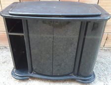 MOBILE GIREVOLE in legno rack impianti e TV 95x80x50 con ANTE IN VETRO + rotelle