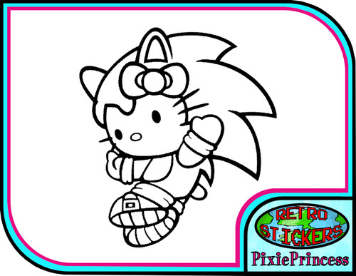 Adesivo vinile sonic hello - sonic,