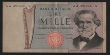 1000 LIRE VERDI 2° TIPO TRIPLA A PRIMA SERIE 25/03/1969 qSPL