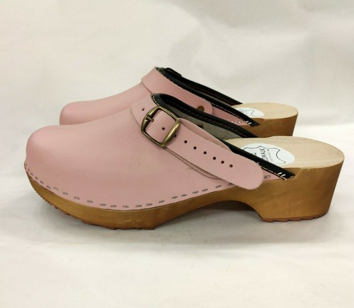 Zoccoli pelle rosa i - pelle,