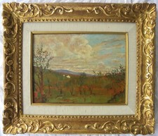 Carlo POLLONERA (Alessandria d'Egitto 1849–Torino 1923) Paesaggio OLIO cm 24x33