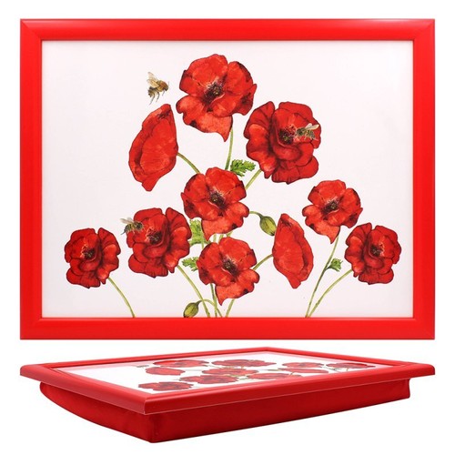 Red poppies cushioned - cushioned, laptray