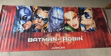 Banner promozionale film Batman & Robin 1997 dal teatro, 4' x 10', Warner Bros, RARO