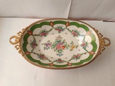 Centrotavola in ceramica Limoges FRANCE DIPINTO A MANO VINTAGE