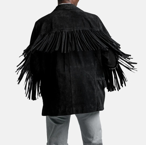 Blazer uomo nero scamosciato