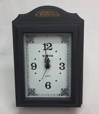 Portachiavi da parete/tavolo con orologio al quarzo nero 27x19x6,5 cm arredo