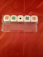 Vintage Set Of Dal Negro White Poker Dice With Box Treviso Italy D