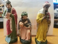 re magi statuina  presepe cartapesta gesso anni 30