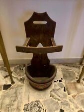 portaombrelli vintage in legno con stemma napoleonico