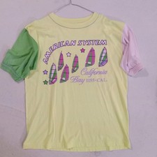 AMERICAN SYSTEM CALIFORNIA BAY VINTAGE 80/90s Maglia Paninaro Shirt XL Italy Rar