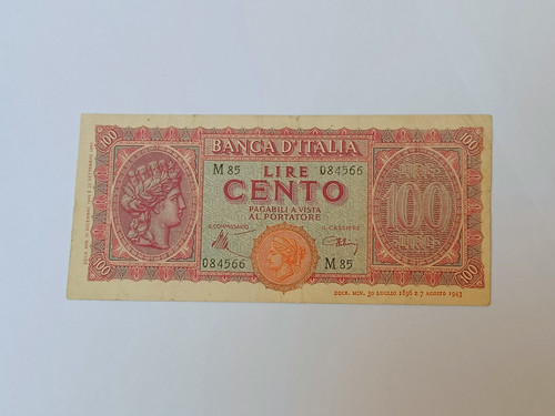 100 lire turrita 1944 - lire,