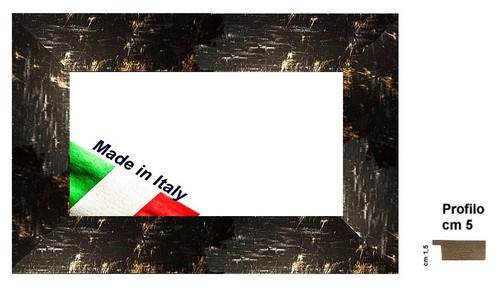Cornice legno nera con - in,