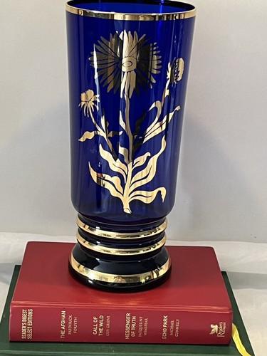 Vaso vintage vetro cobalto - vaso,