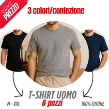 Set 6 T-Shirt Uomo Basic 100%