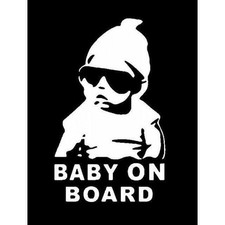 Adesivo bianco bambino a bordo