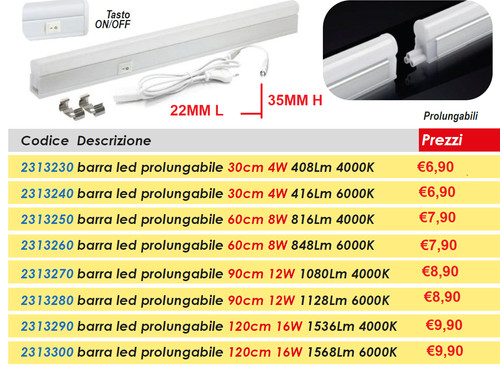 Sottopensile barra led - barra,