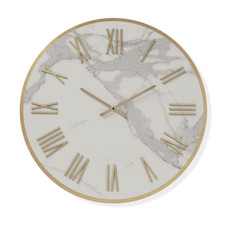 Orologio rotondo in kerlite Bianco con dettagli Rame ANSEL 60 cm