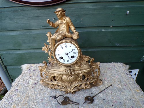 Antique gilded figural mantle - figural,