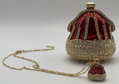 Red enameled bejeweled - red,
