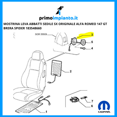 Mostrina leva abbatti - abbatti, sedile