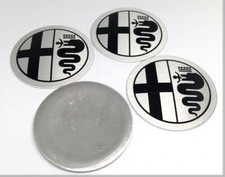 ALFA ROMEO GIULIA / GT / DUETTO SPIDER - 4 x STEMMA CERCHI IN LEGA ARGENTO 48MM.