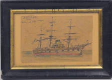 Raro DISEGNO '800 Nave