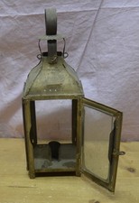 VECCHIA LANTERNA PORTACANDELA altezza cm. 28, lati 10 x 10  (RM02)