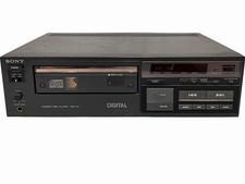 SONY CDP-101 Lettore CD Nero 1982 Alimentatore confermato JANK