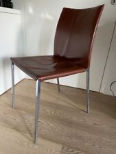 set di 8 sedie Zanotta Lia in buone condizioni in pelle marrone