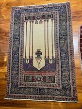 Tappeto Kayseri Turco antico primi 1900 120 x 80 cm usato, restaurato e lavato