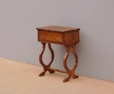 Tavolino travailleuse d'appoggio rettangolare in noce, piano apribile, '900!