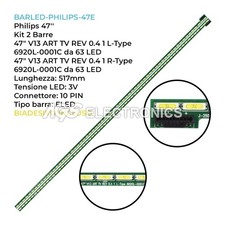KIT 2 BARRE STRIP 63 LED TV