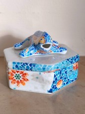 Scatolina in ceramica spagnola stile mosaico di Gaudi portagioielli