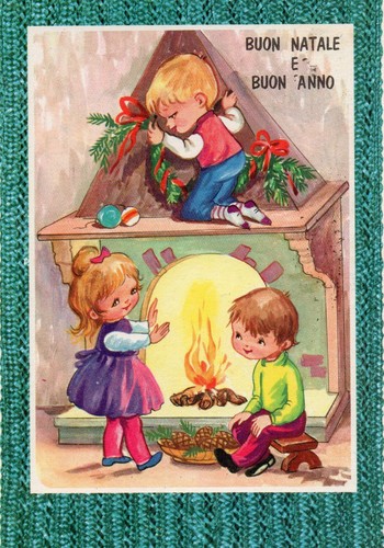 Cartolina buon natale - buon, e