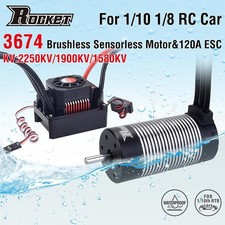 Rocket 3674 Motore Brushless 1900KV 2250KV + 120A ESC per 1/8 1/10 RC Auto