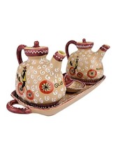 Menage Set Condimenti Ceramica Italiana Santucci Deruta Anni 50