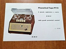 G.B.C. / GBC depliant registratore PHONETICAL TAPE PT/12 / giradischi CAMBRIDGE