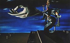 Dali, The Hand, Stampa su tela effetto dipinto completa di telaio e ganci