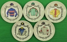 "Set of 5 Jockey Ceramic