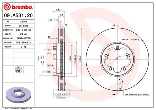 Coppia dischi freno - freno, brembo
