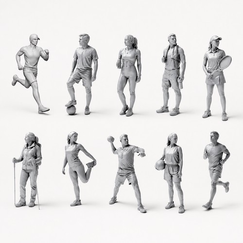 Set personaggi sport tempo - personaggi, e