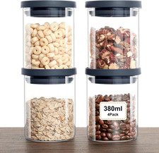 4 Pezzi Barattoli Vetro Con