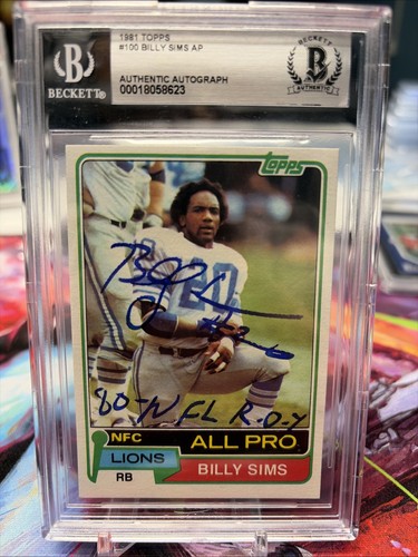 1981 topps billy sims beckett - topps,