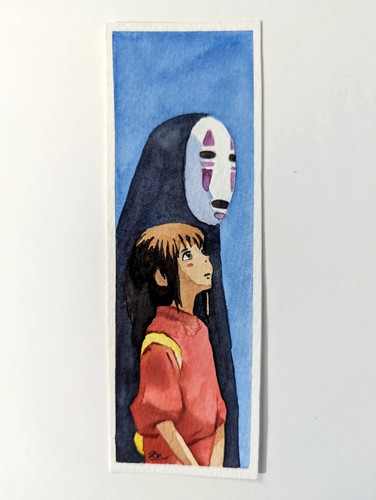 Original watercolor bookmark - original,