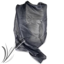 Stola grigio argento cerimonia organza coprispalle da donna leggero antracite